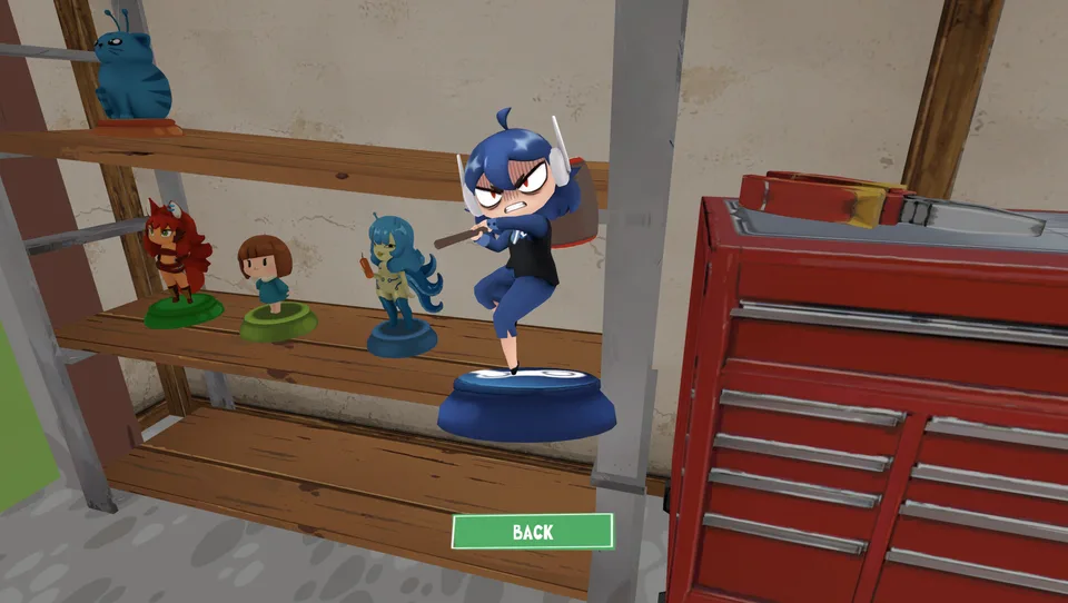 A collectible display shelf in KOTAMON